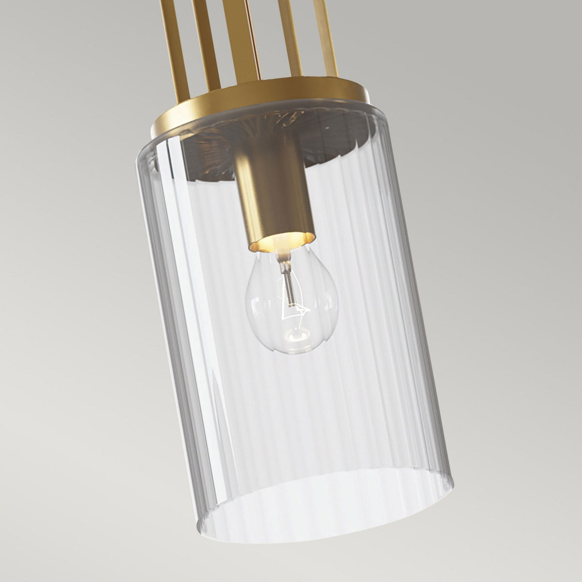 Kimrose Single Drop Pendant in Brushed Natural Brass