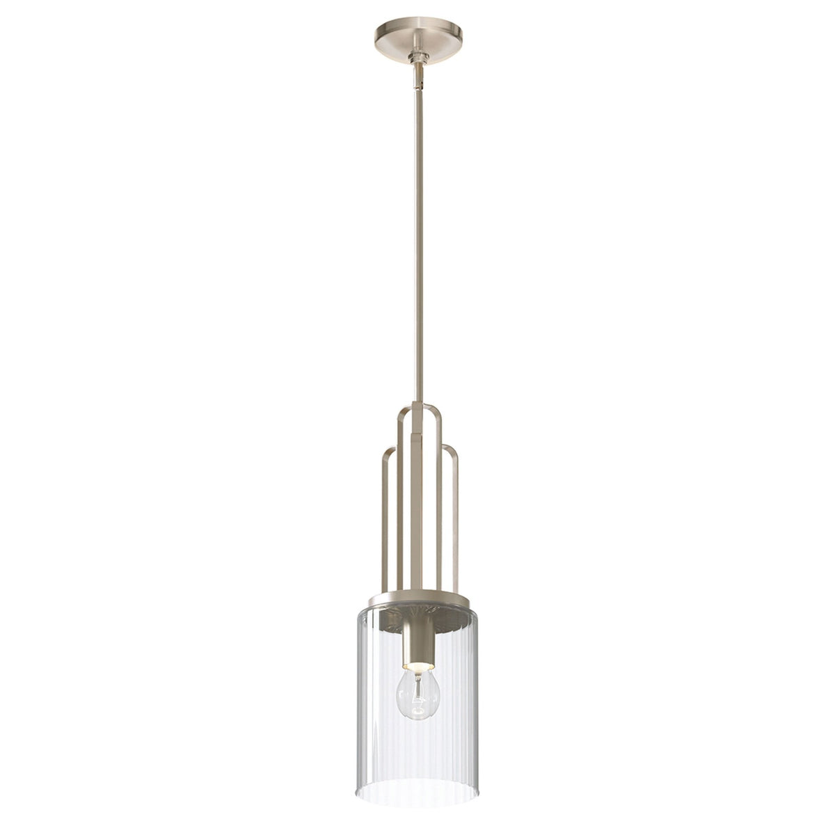 Kimrose Single Drop Pendant in Polished Nickel
