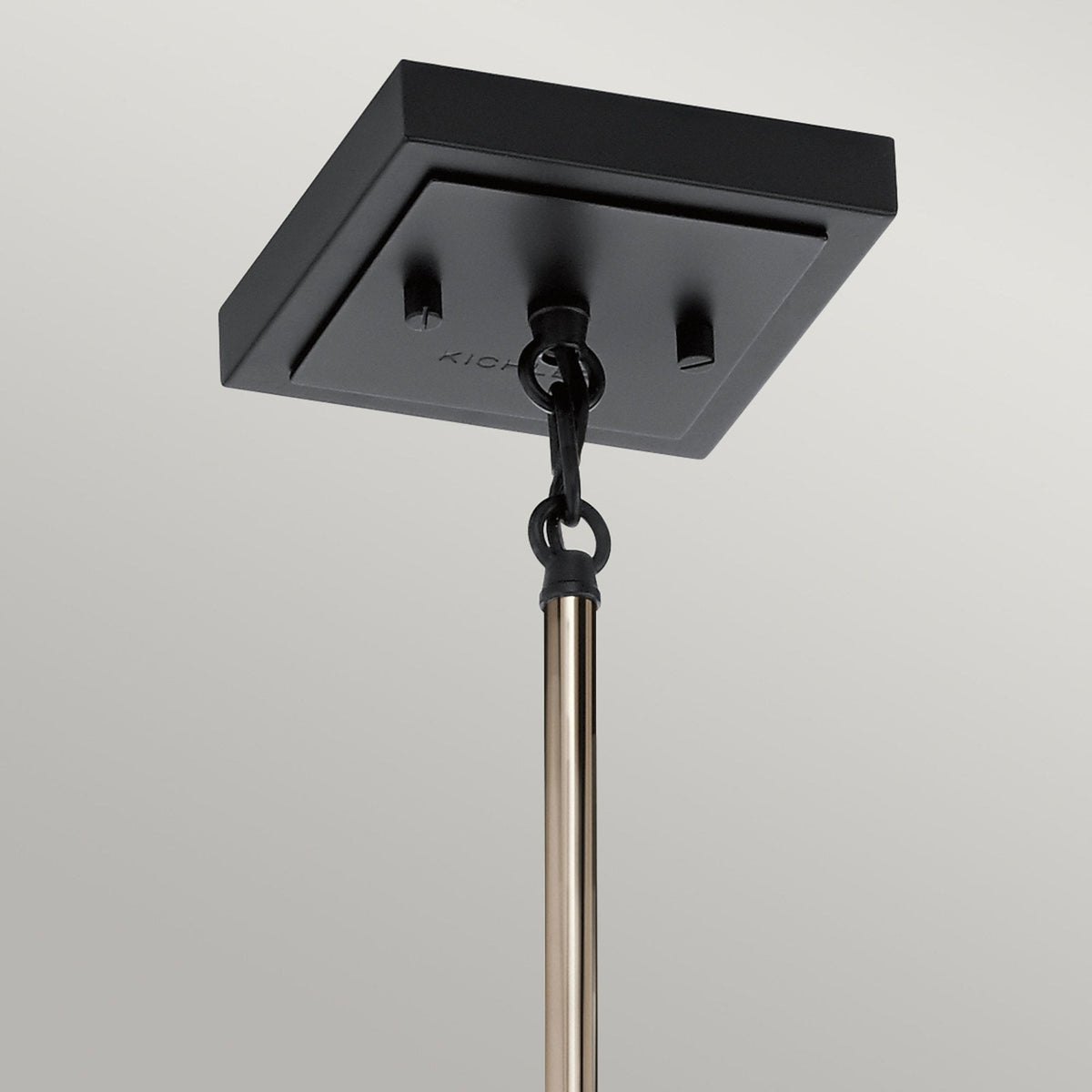 Kitner Single Drop Pendant in Polished Nickel and Black with Clear Seeded Glass Shade