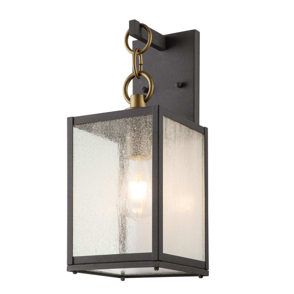 Lahden IP44 Medium Boxed Wall Lantern in Weathered Zinc