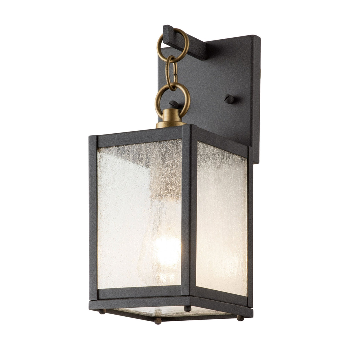 Lahden IP44 Small Boxed Wall Lantern in Weathered Zinc