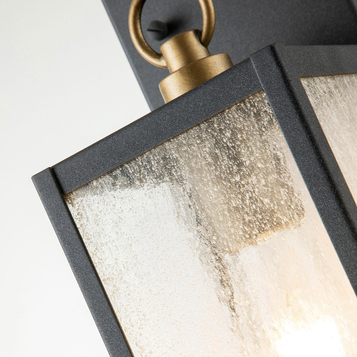 Lahden IP44 Small Boxed Wall Lantern in Weathered Zinc