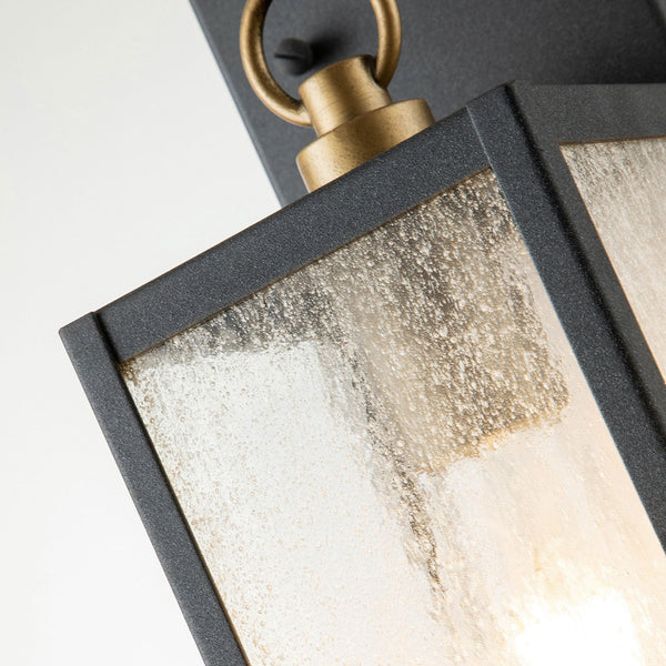 Lahden IP44 Small Boxed Wall Lantern in Weathered Zinc