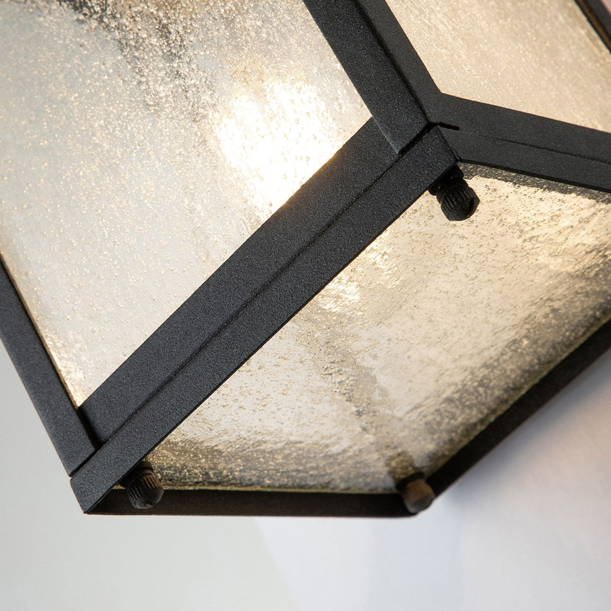Lahden IP44 Small Boxed Wall Lantern in Weathered Zinc