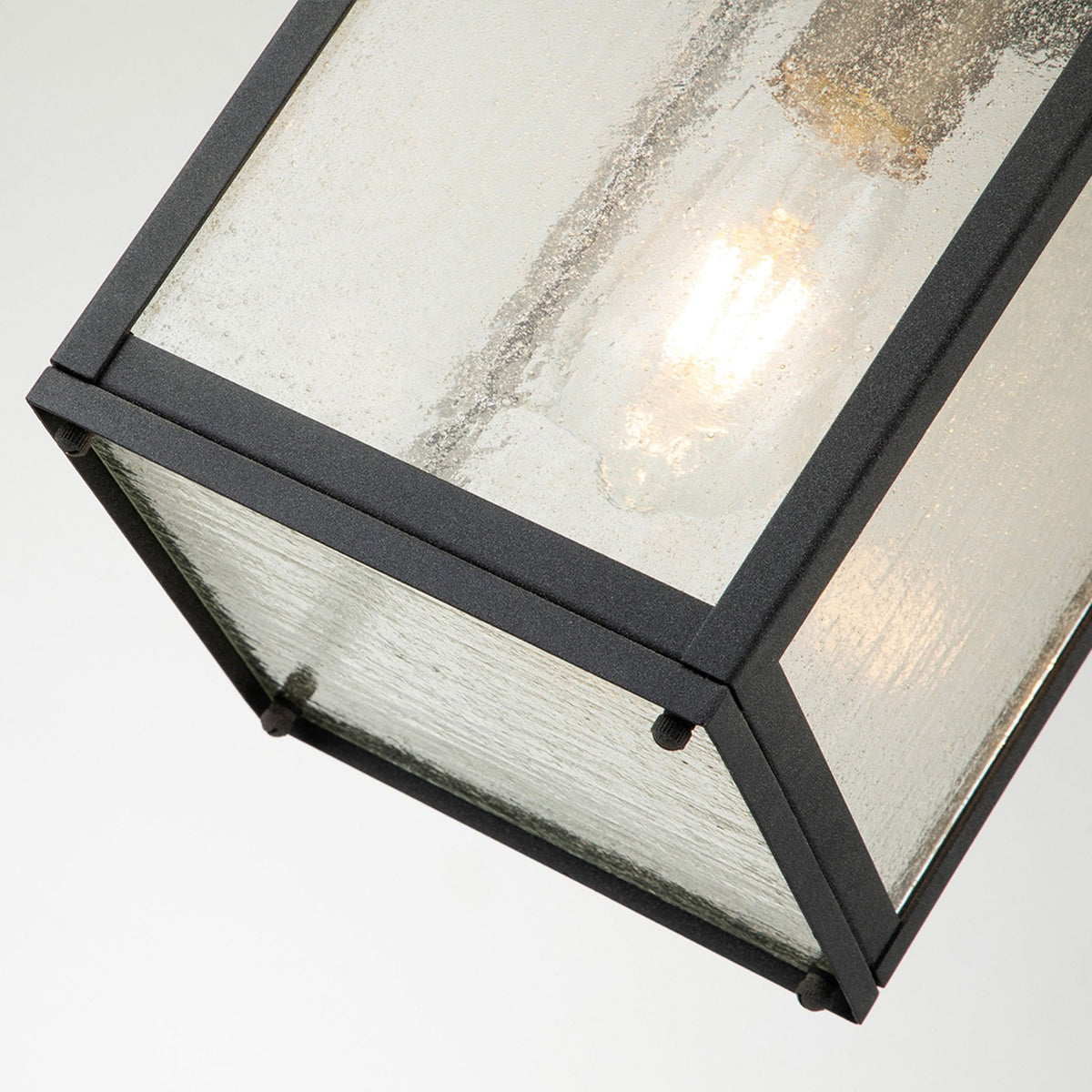 Lahden IP44 Boxed Pendant Lantern in Weathered Zinc