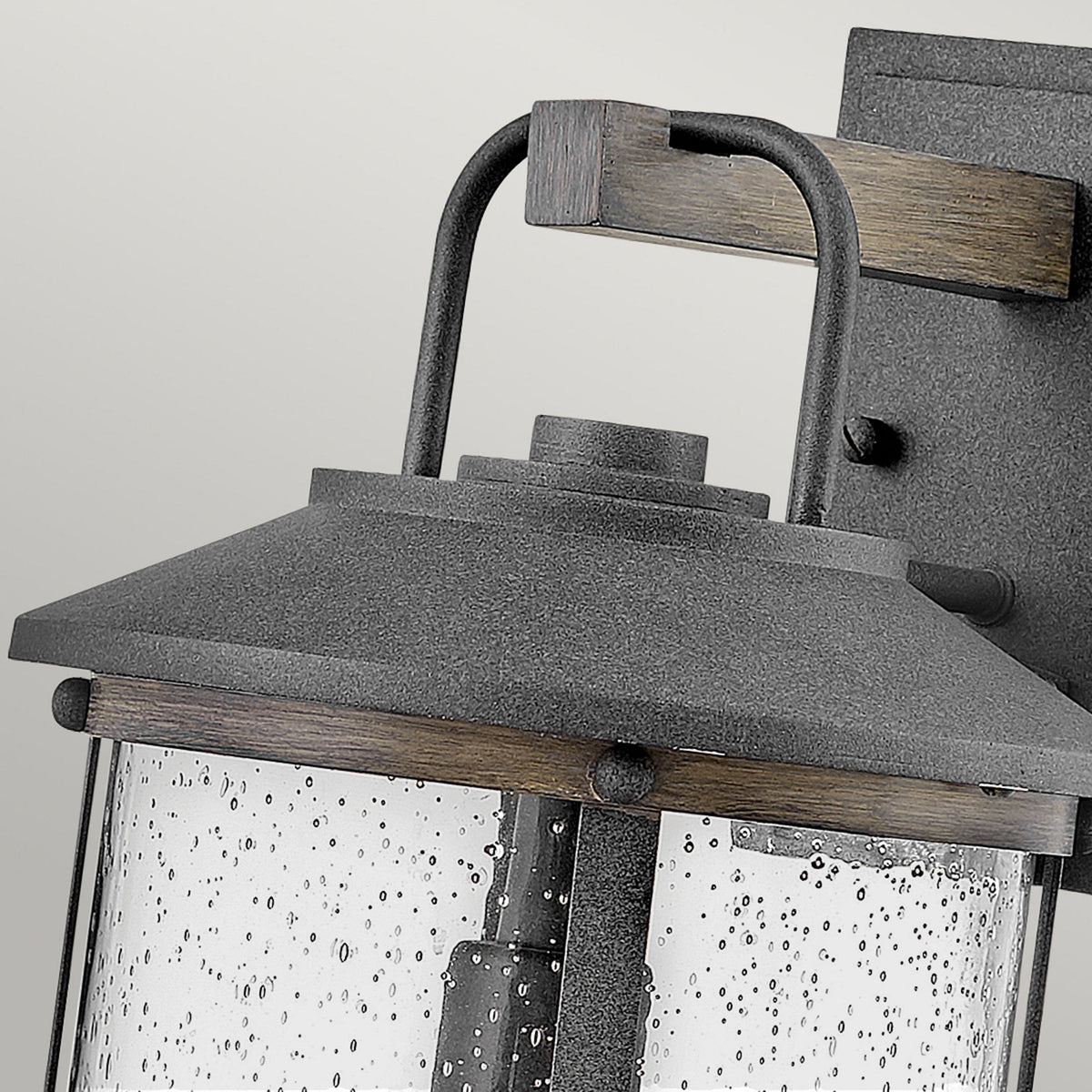 Lakehouse IP44 Medium Wall Lantern in Aged Zinc with Driftwood Grey Rings