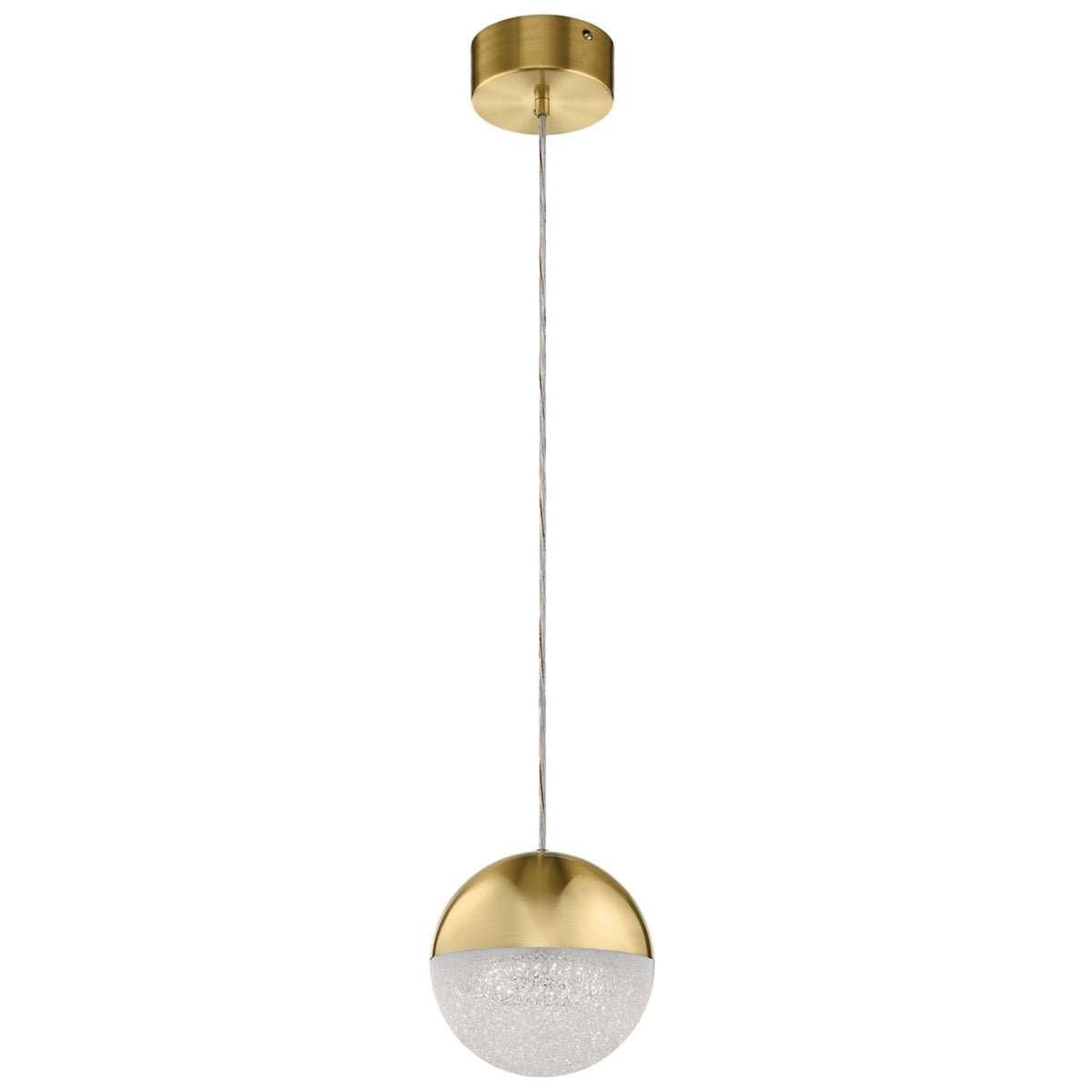Moonlit LED Single Drop Pendant in Champagne Gold