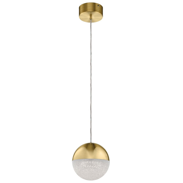Moonlit LED Single Drop Pendant in Champagne Gold