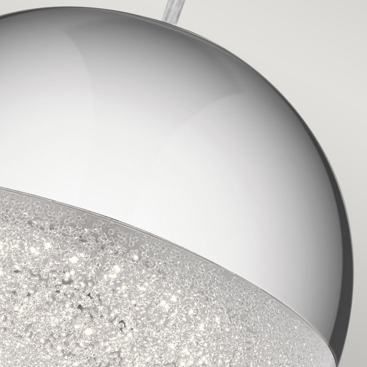 Moonlit LED Single Drop Pendant in Polished Chrome