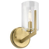 Nye Single Wall Light in Brushed Natural Brass