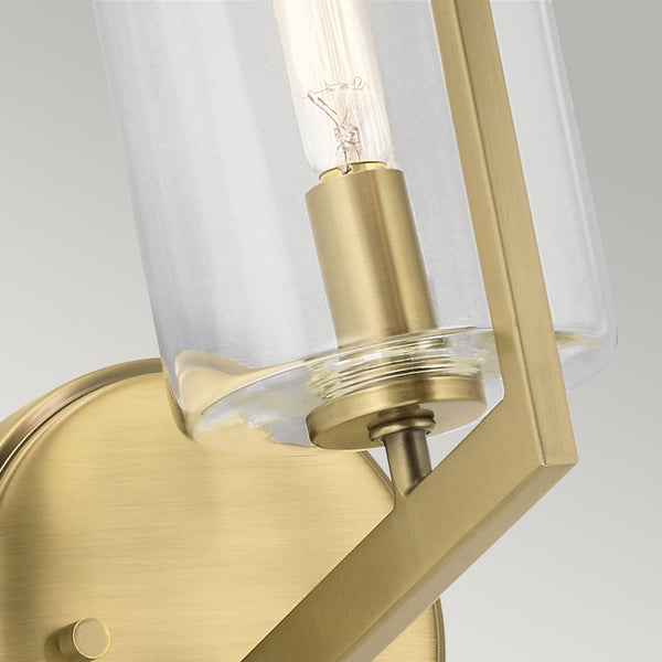 Nye Single Wall Light in Brushed Natural Brass