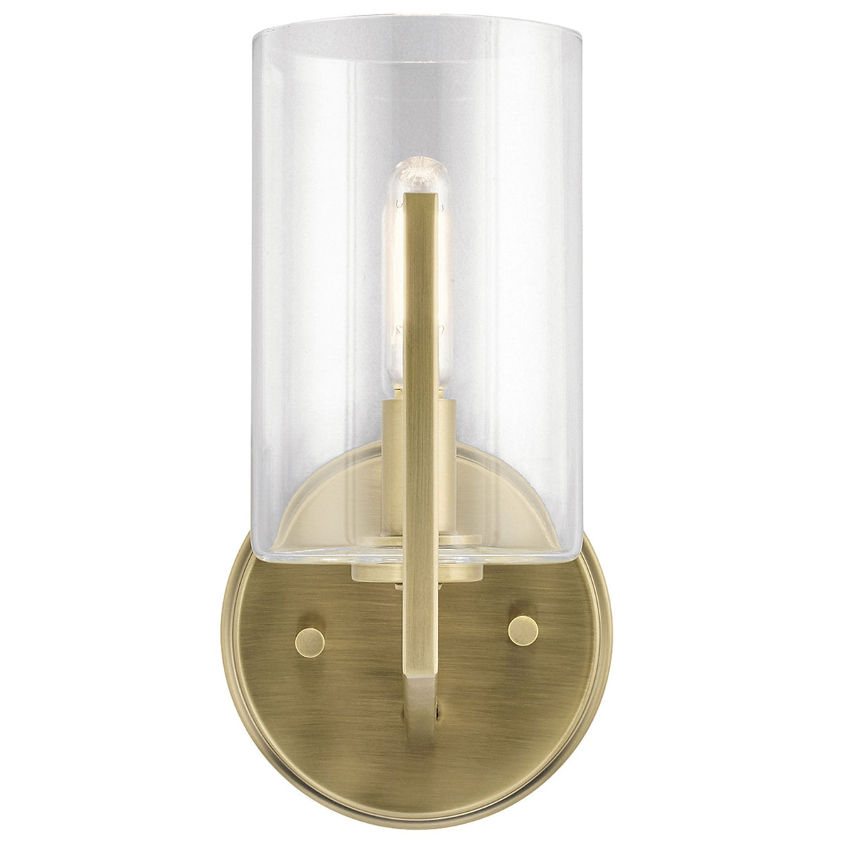 Nye Single Wall Light in Brushed Natural Brass