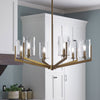 Nye Six Light Chandelier in Brushed Natural Brass