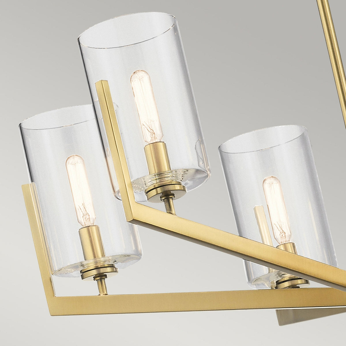 Nye Six Light Chandelier in Brushed Natural Brass