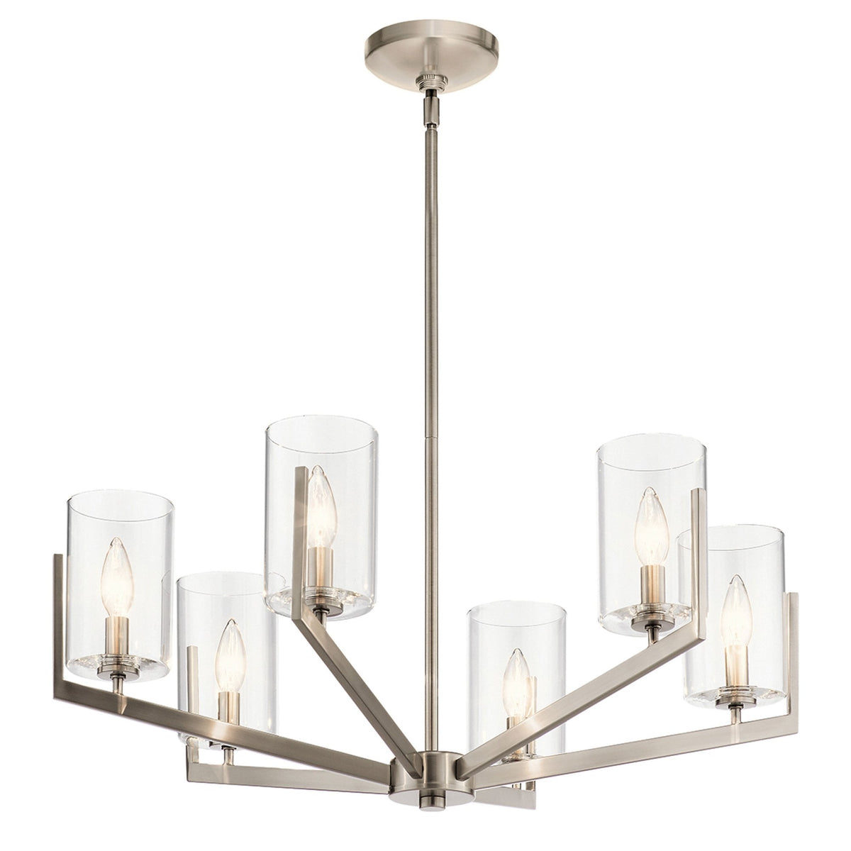 Nye Six Light Chandelier in Classic Pewter