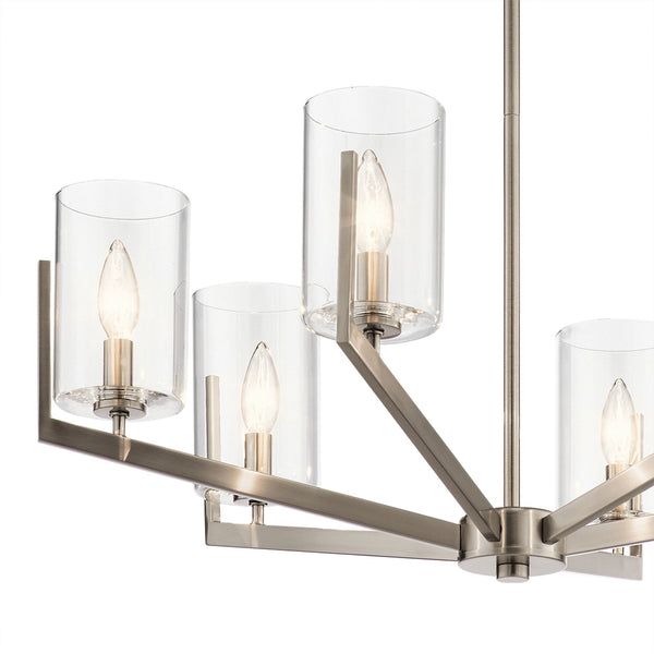 Nye Six Light Chandelier in Classic Pewter