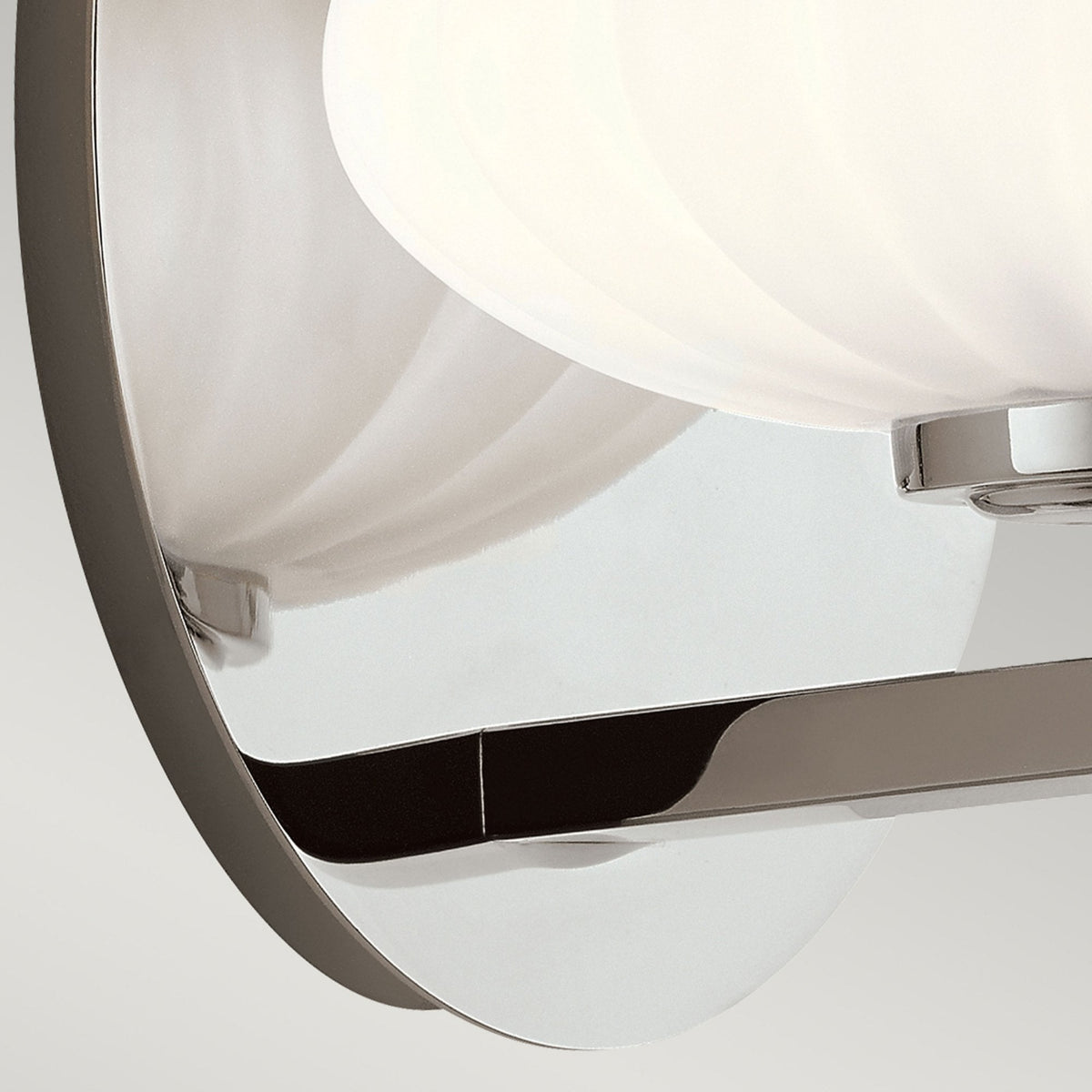 Pim IP44 Single Wall Light in Polished Chrome with Satin Etched Cased Opal Shade
