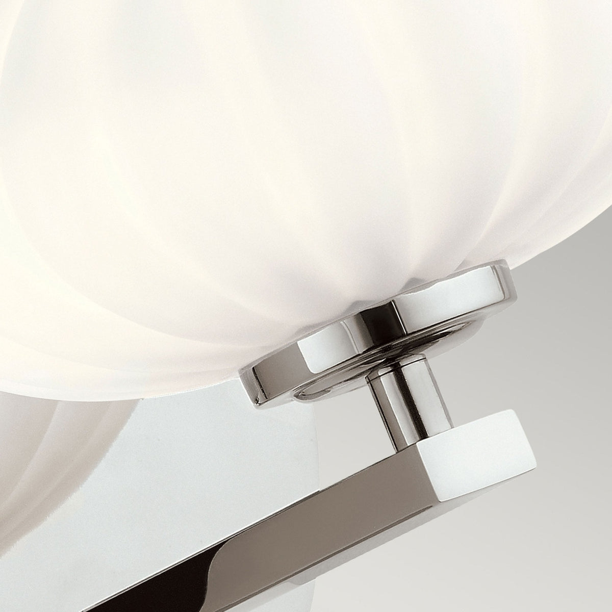 Pim IP44 Single Wall Light in Polished Chrome with Satin Etched Cased Opal Shade