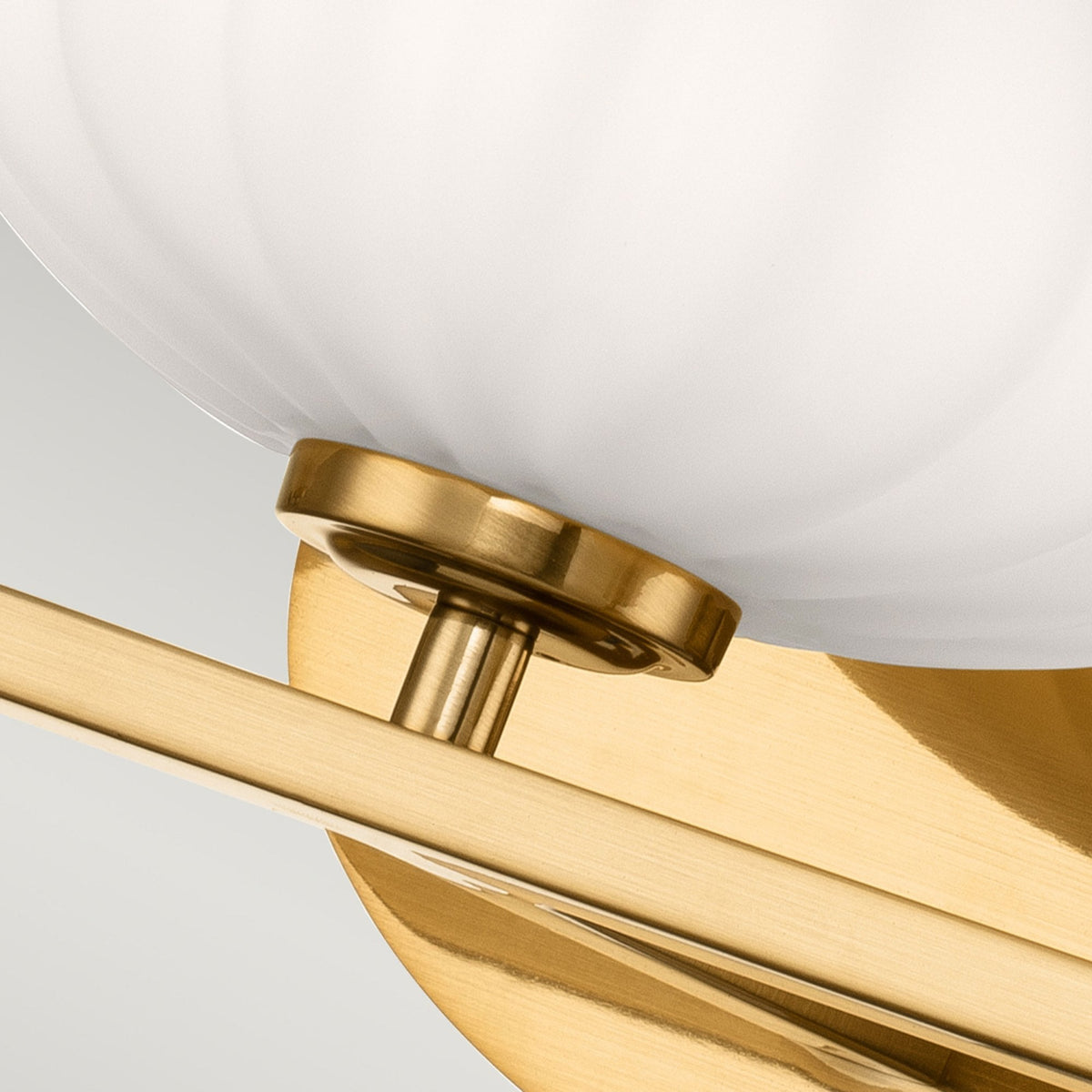 Pim IP44 Triple Wall Light in Fox Gold with Satin Etched Cased Opal Shades