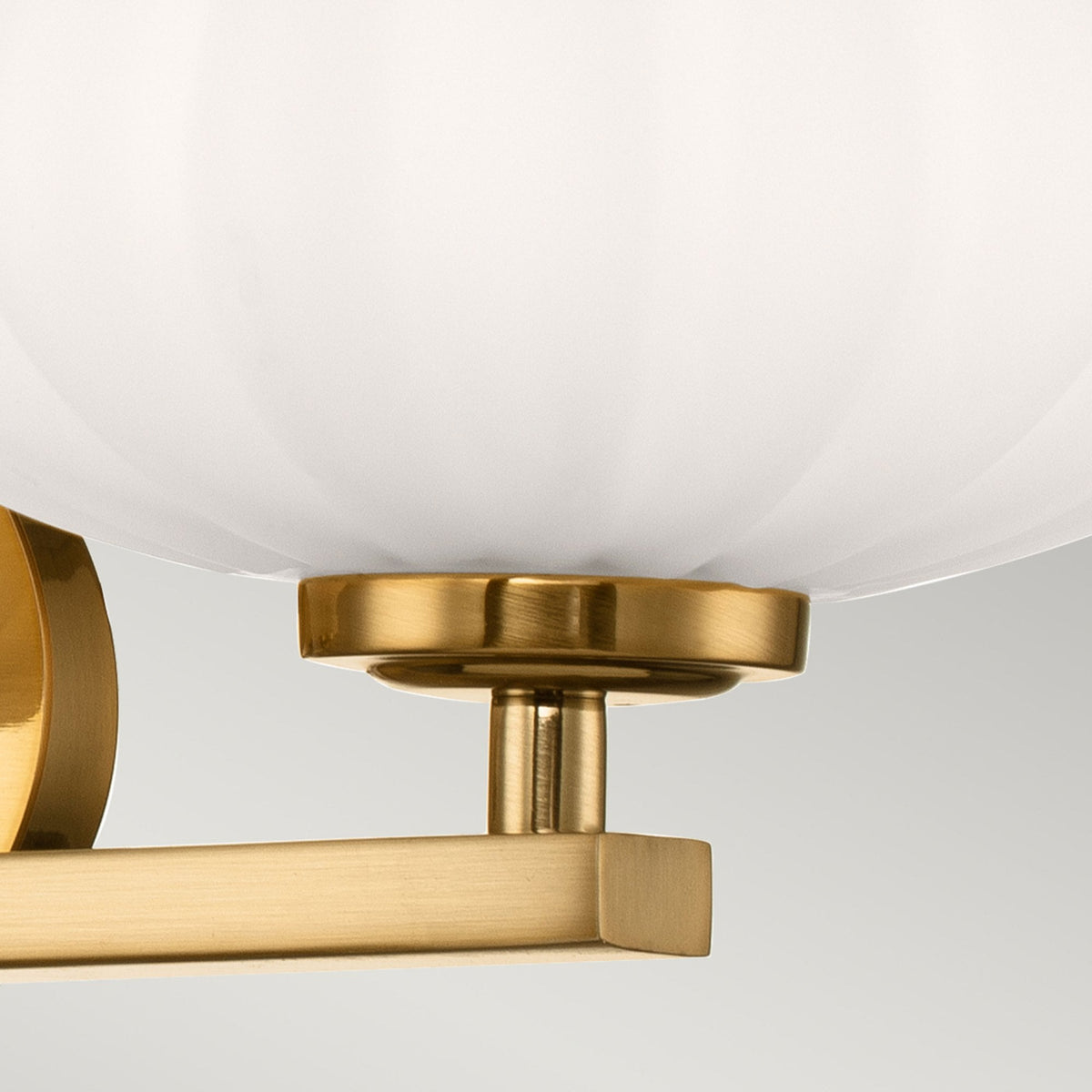 Pim IP44 Triple Wall Light in Fox Gold with Satin Etched Cased Opal Shades