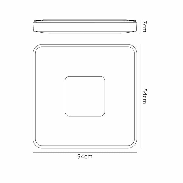 Coin Remote Control 100W LED Square Ceiling Light In Gold