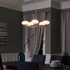 Pim IP44 Five Light Chandelier in Fox Gold with Satin Etched Cased Opal Shades