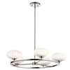 Pim IP44 Five Light Chandelier in Polished Chrome with Satin Etched Cased Opal Shades