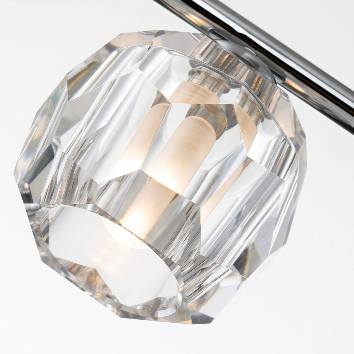 Regalia IP44 Triple Wall Light in Polished Chrome with Prismatic Crystal Shades