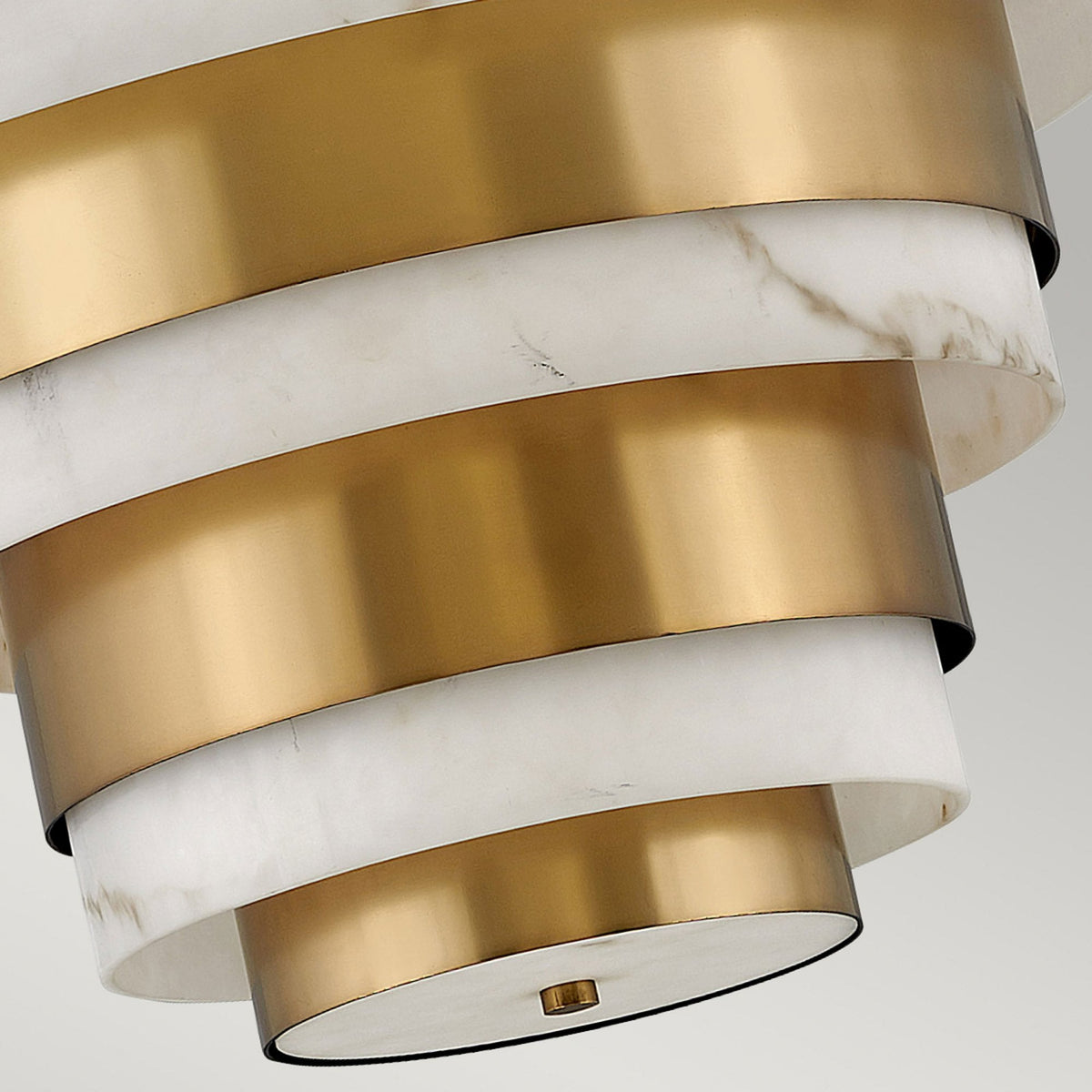 Echelon Eight Lamp Multi-Tier Pendant in Heritage Brass and Faux Alabaster