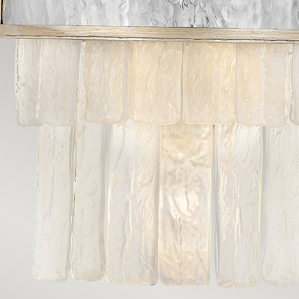 Reverie Wall Light with Crystal Panels with Hammered Stainless Steel Shade