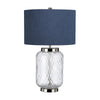 Sola Hand Blown Glass Table Lamp with Breton Blue Shade