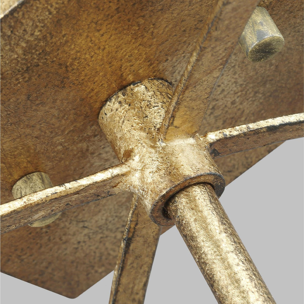 Thayer Four Lamp Semi Flush in Antique Gild