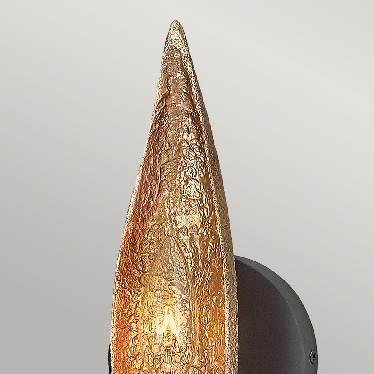 Willow Single Wall Light in Carbon Black Enhanced with a crisp Deluxe Gold