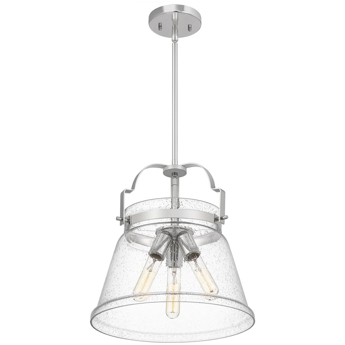 Wimberley Pendant Light in Polished Chrome with Clear Seeded Glass