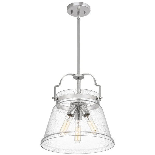 Wimberley Pendant Light in Polished Chrome with Clear Seeded Glass