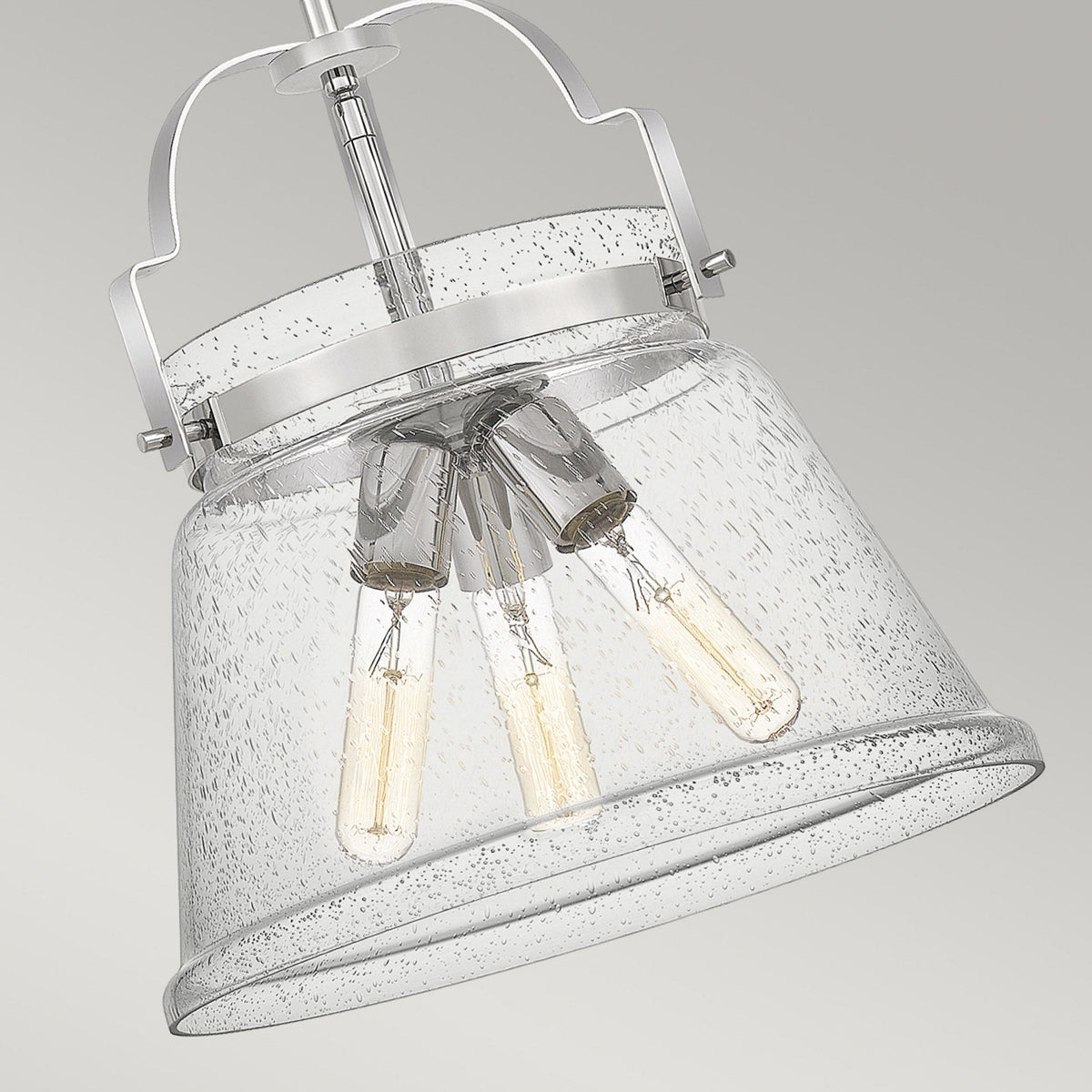 Wimberley Pendant Light in Polished Chrome with Clear Seeded Glass