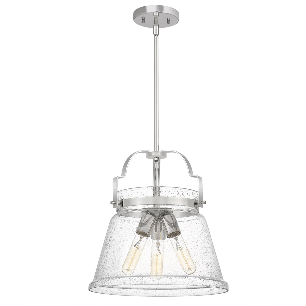 Wimberley Pendant Light in Polished Chrome with Clear Seeded Glass