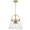 Wimberley Pendant Light in Weathered Brass with Clear Seeded Glass