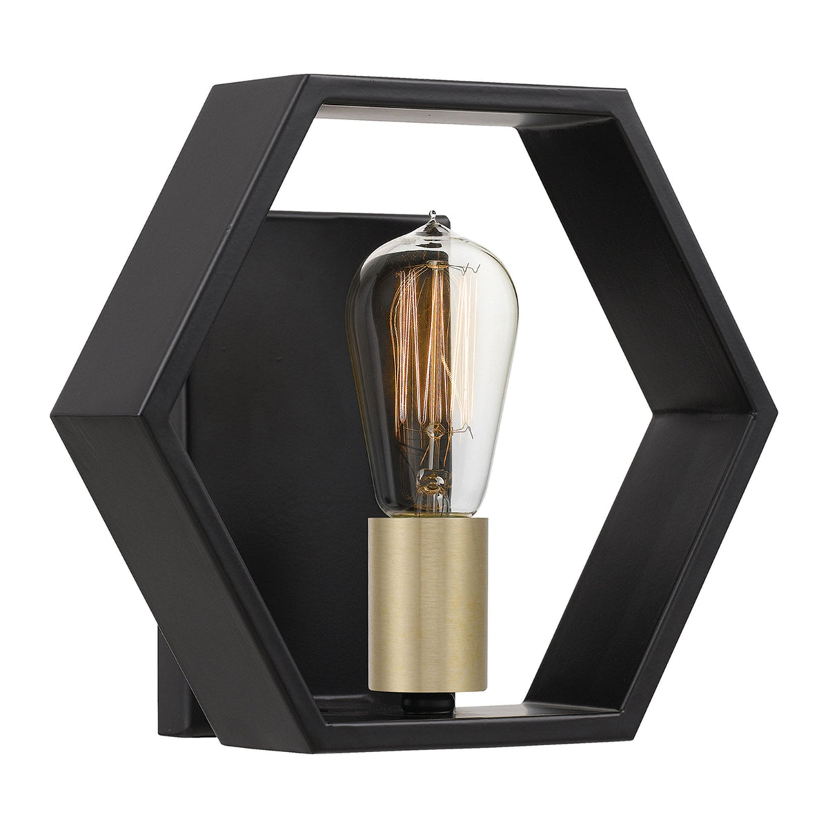 Bismarck Geometric Wall Light in Earth Black