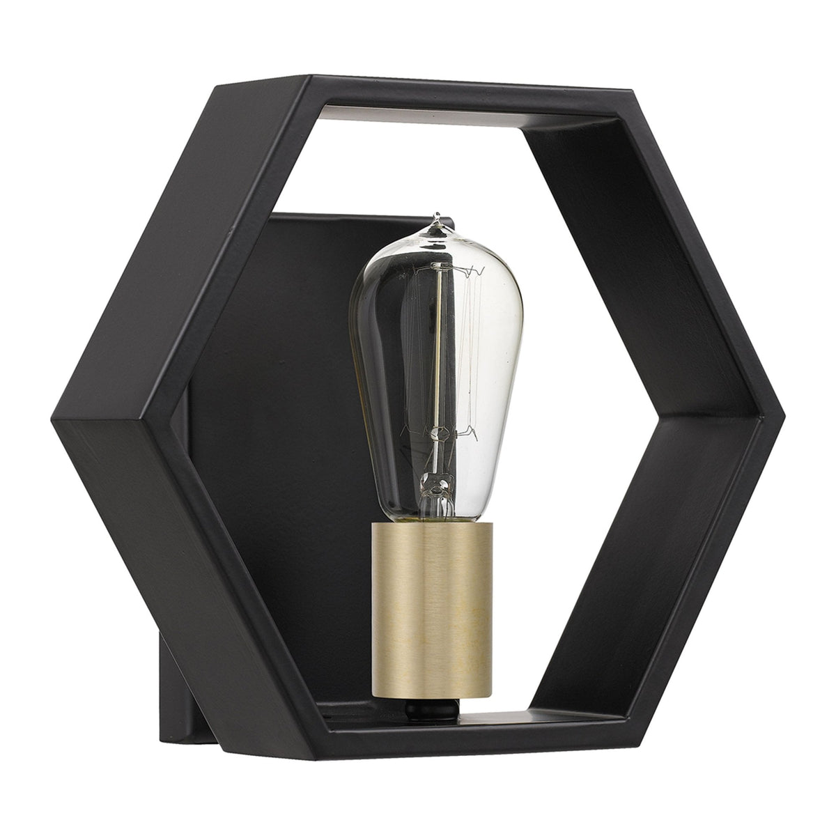Bismarck Geometric Wall Light in Earth Black