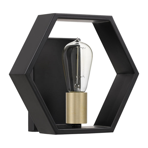 Bismarck Geometric Wall Light in Earth Black