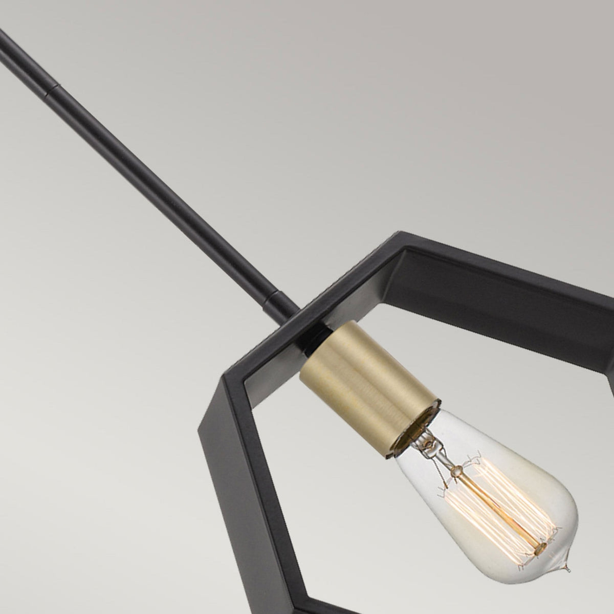 Bismarck Geometric Single Lamp Pendant in Earth Black