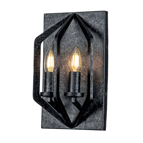 Vanguard Twin Lamp Wall Light in Old Black