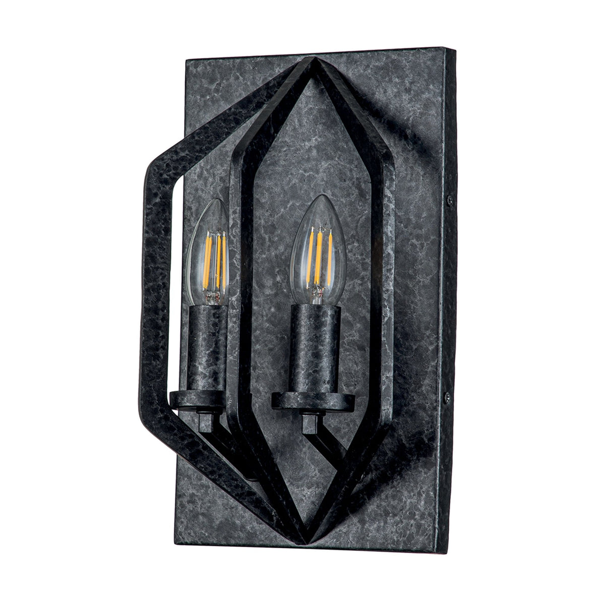 Vanguard Twin Lamp Wall Light in Old Black
