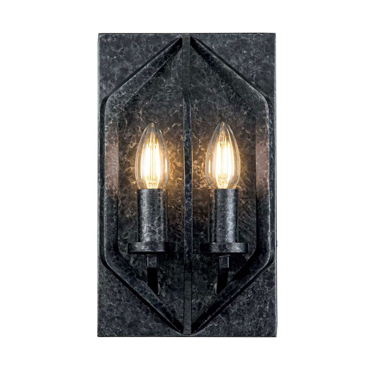 Vanguard Twin Lamp Wall Light in Old Black