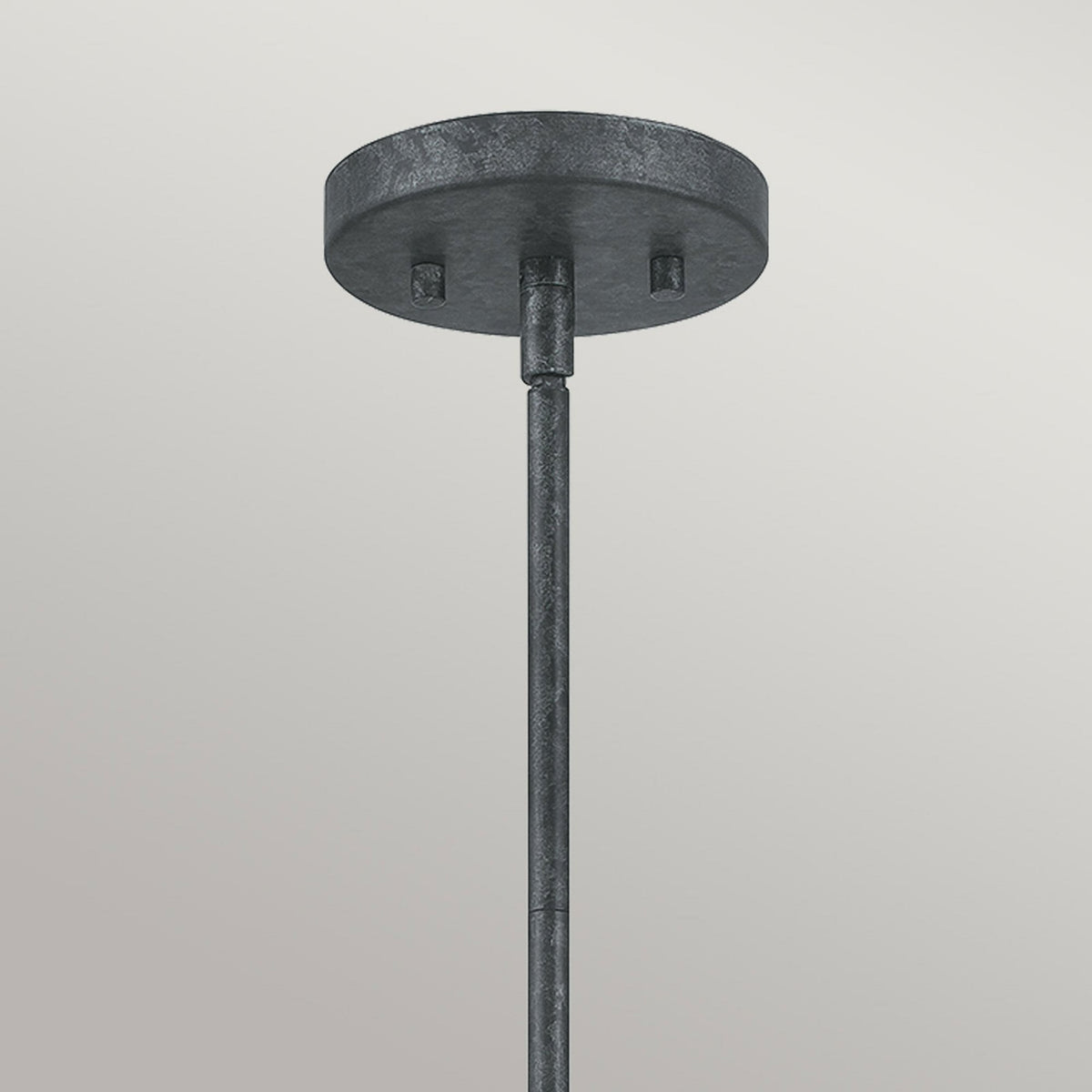 Vanguard Triple Lamp Single Drop Pendant or Semi Flush in Old Black