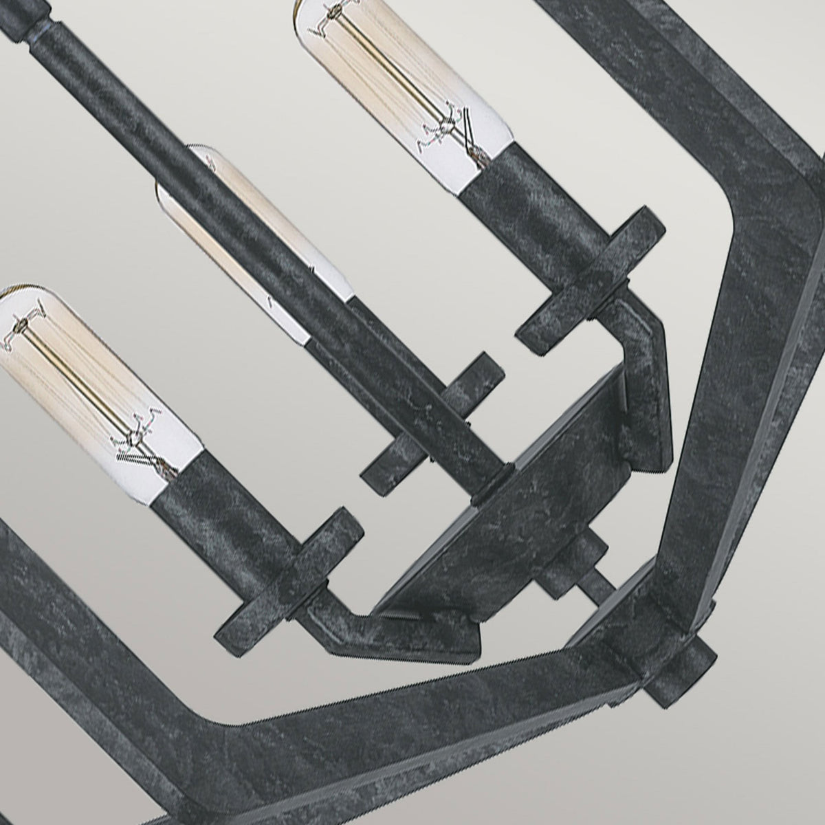 Vanguard Triple Lamp Single Drop Pendant or Semi Flush in Old Black