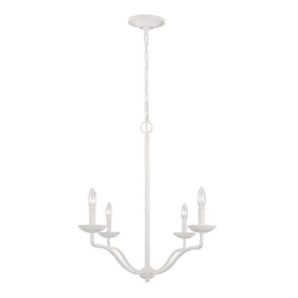 Annie Four Arm Pendant Chandelier in Textured Plaster White