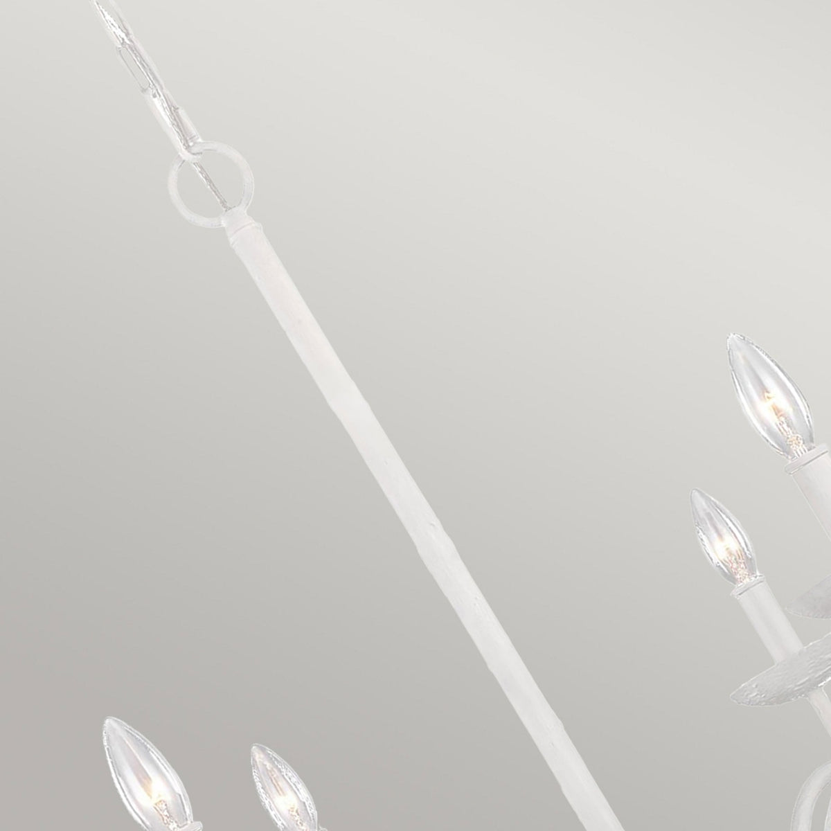 Annie Four Arm Pendant Chandelier in Textured Plaster White