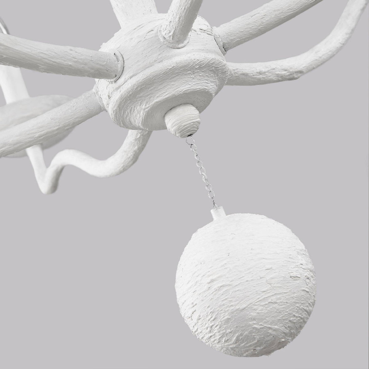 Annie Six Arm Pendant Chandelier in Textured Plaster White